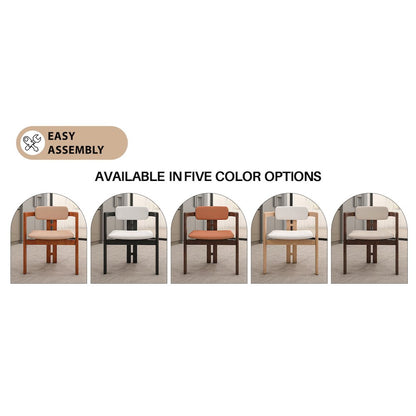 Velo Series Modern Dining Chair in Black Wood with Off White Seat