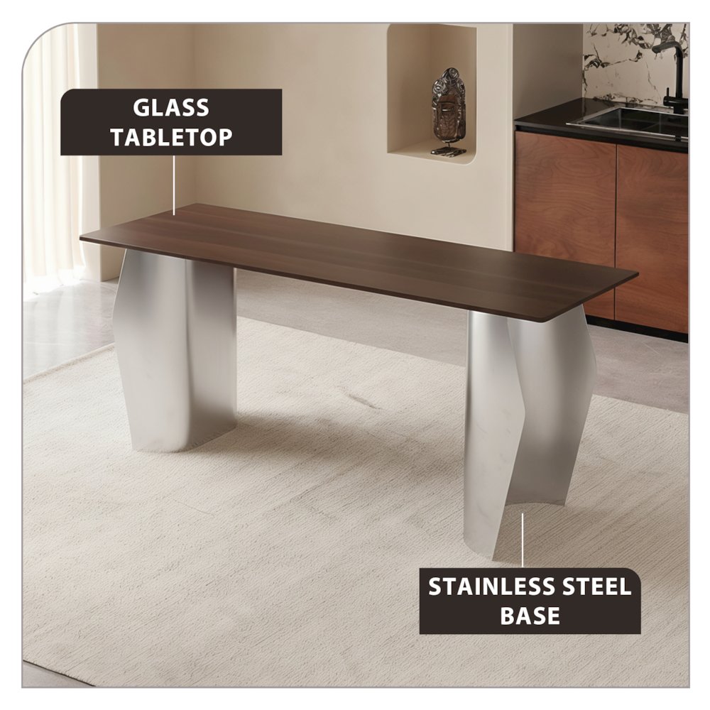 Zelan Series Modern Dining Table in Red Oak