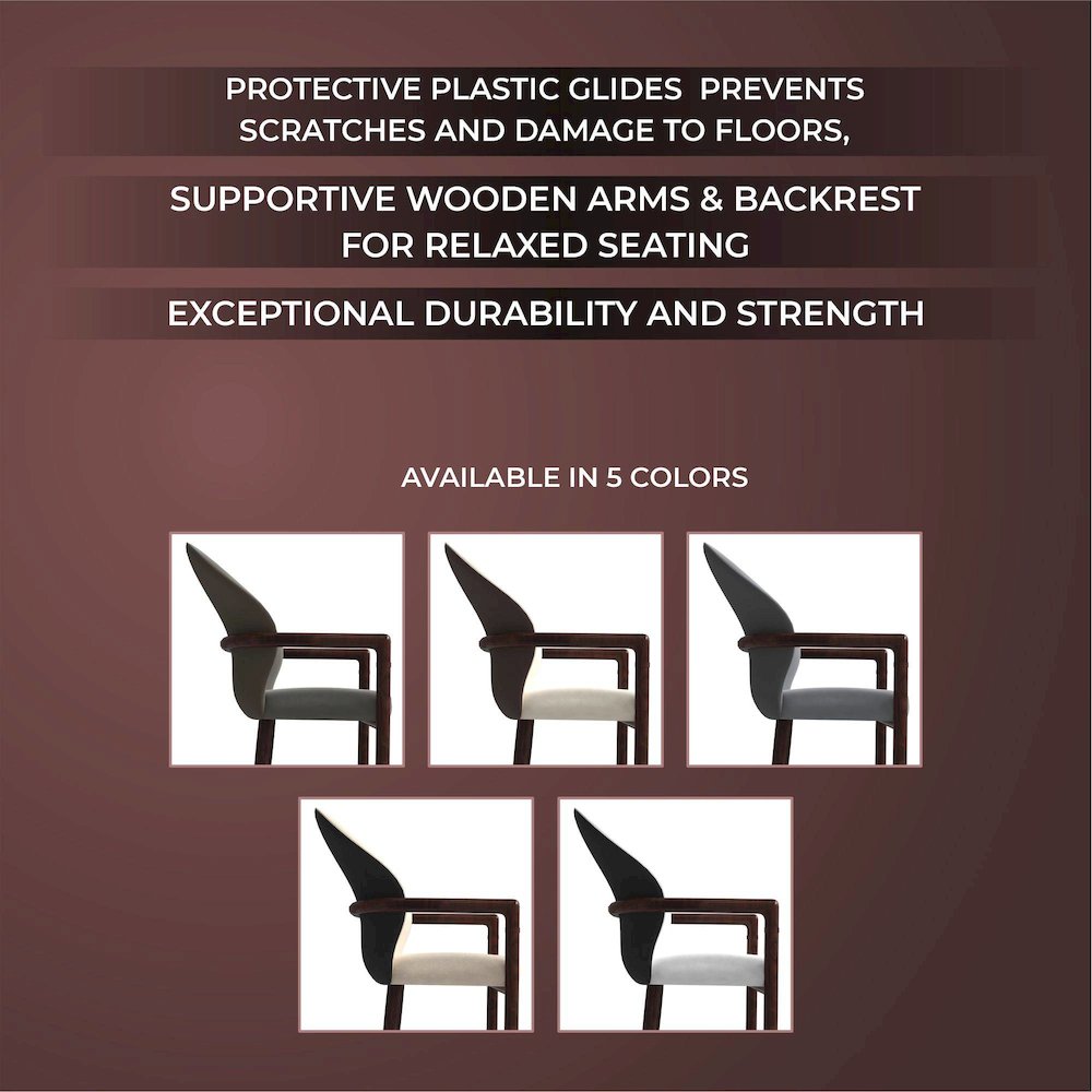 Opaline Series Elegant Wooden Dining Chair in Black Velvet and White - Set of 2