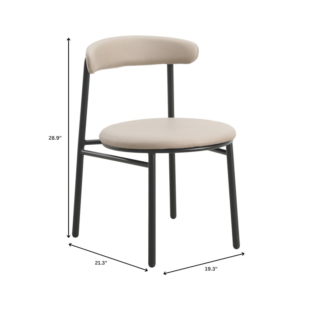 Lume Collection Modern Dining Chair in Dark Taupe Set of 2