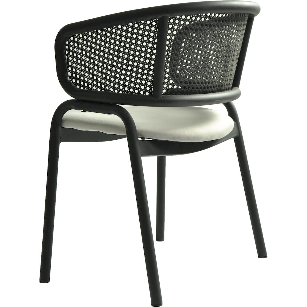 Ervilla Dining Armchair in Black Steel Frame Set of 2