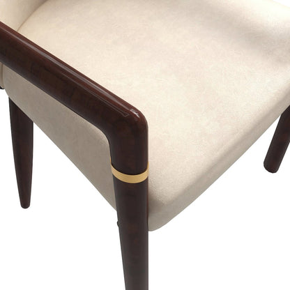 Opaline Series Elegant Wooden Dining Chair in Black Velvet and Toupe - Set of 2