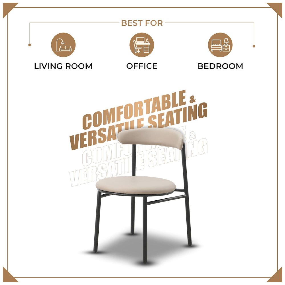 Lume Collection Modern Dining Chair in Dark Taupe Set of 2