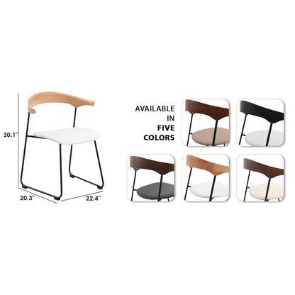 Lyra Collection Modern Chair in Natural Wood back and White Seat