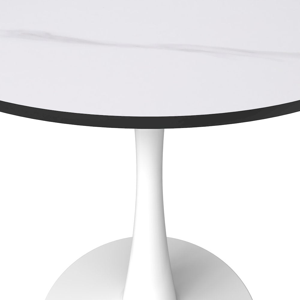 Bristol Series Dining Table White Base With White Stone 24" Round Top