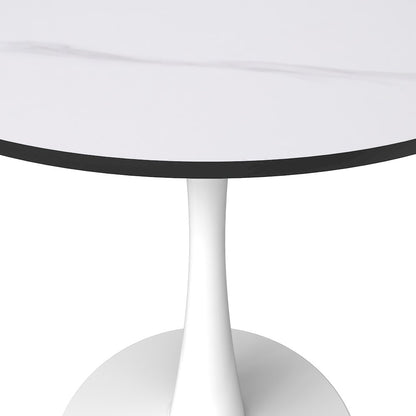 Bristol Series Dining Table White Base With White Stone 24" Round Top