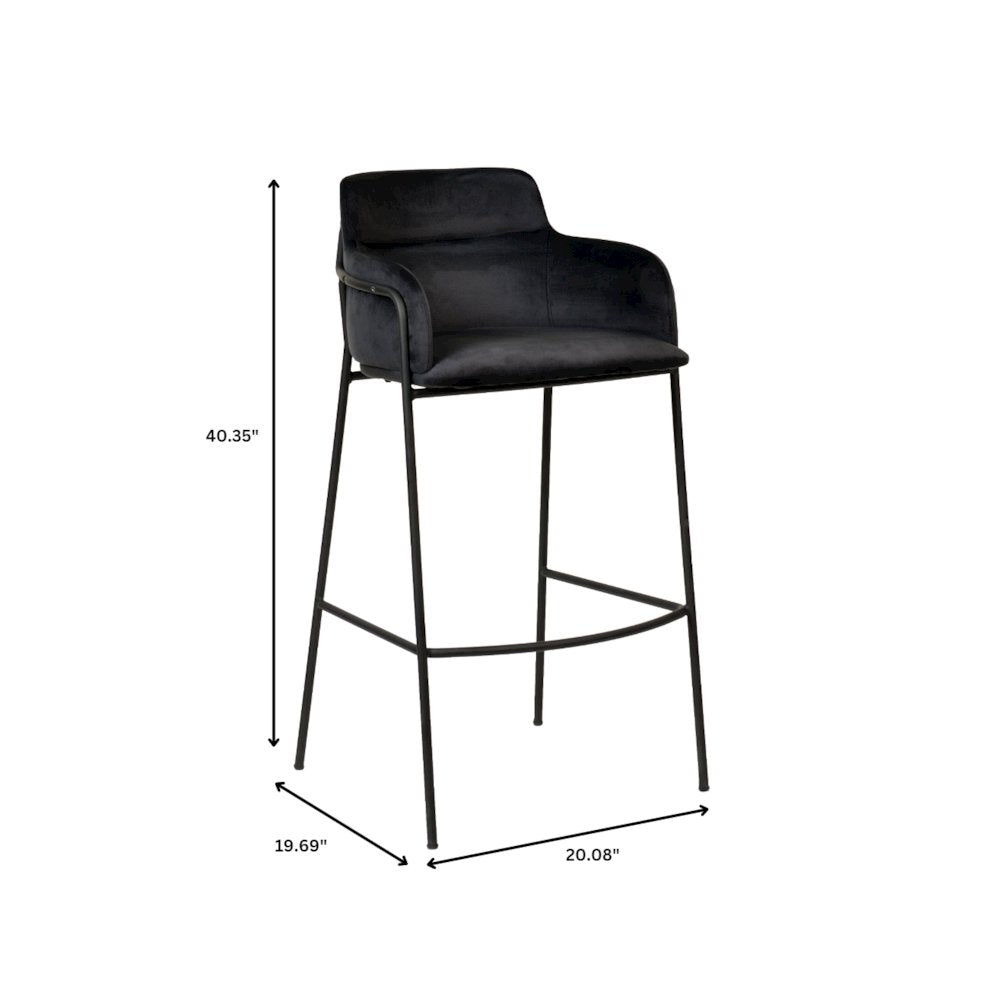 Axis Collection Modern Bar height Chair in Black
