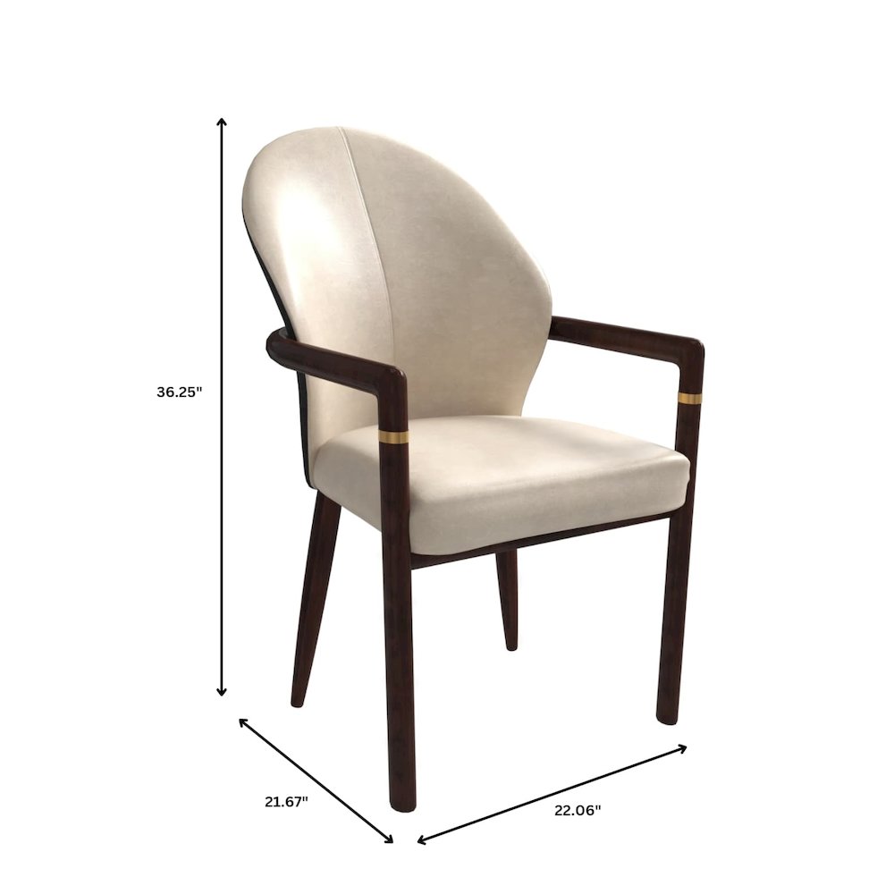 Opaline Series Elegant Wooden Dining Chair in Black Velvet and Toupe - Set of 2