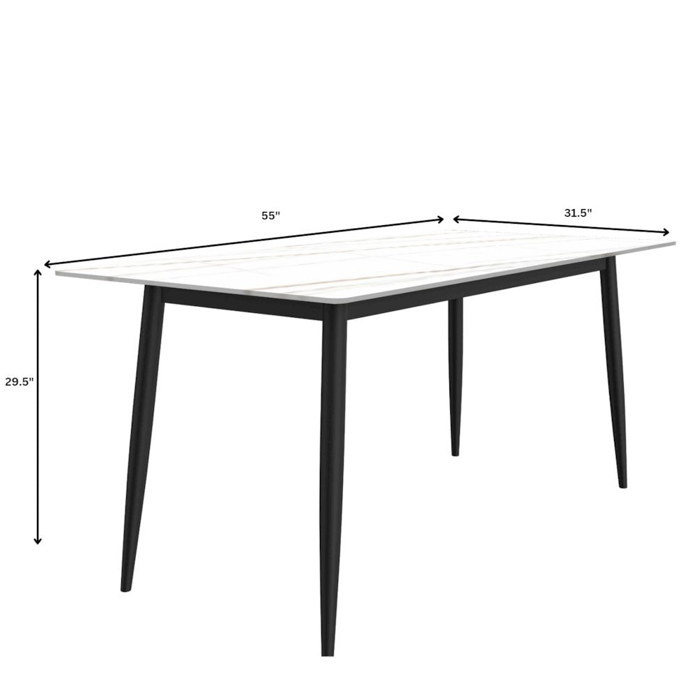 Zayle 7-Piece Dining Set with 55" Rectangular Dining Table in Taupe