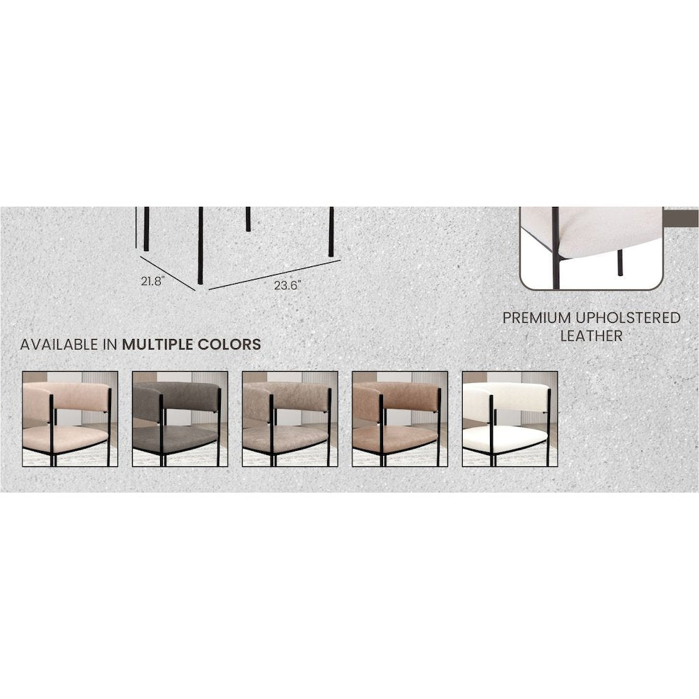 Gavin Series Modern Chair Black Frame in Light Taupe Set of 4