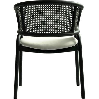 Ervilla Dining Armchair in Black Steel Frame Set of 4