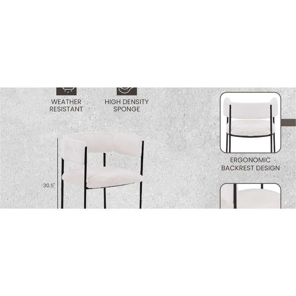 Gavin Series Modern Chair Black Frame in Light Taupe Set of 4