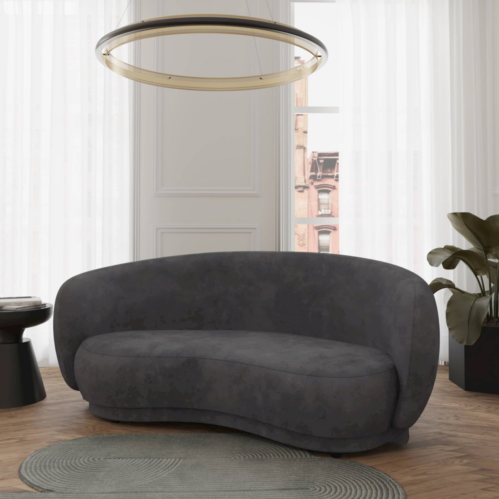 Faze Collection Modern Three Seater Sofa in Light Grey Velvet