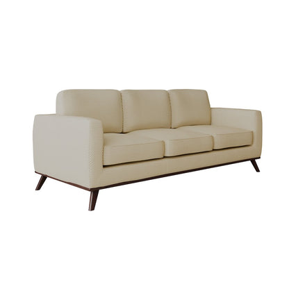 Chester Modern Faux Leather Sofa in Beige Mesh