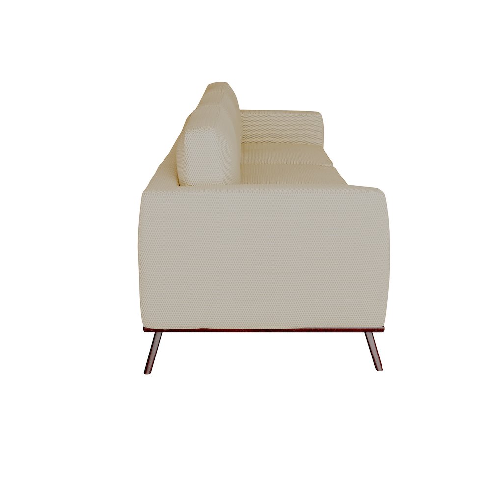 Chester Modern Faux Leather Sofa in Beige Mesh
