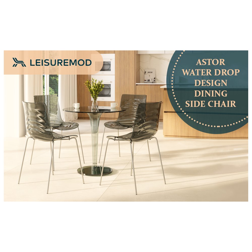 Astor Water Ripple Design Dining Chair Set of 4