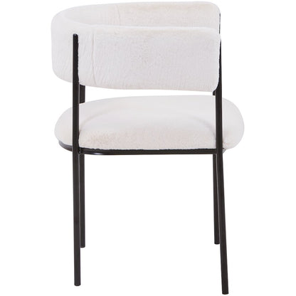 Cyril Collection Modern Chair in White Faux Fur