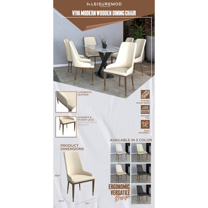 Viva Collection Modern Wooden Dining Chair in Light Toupe