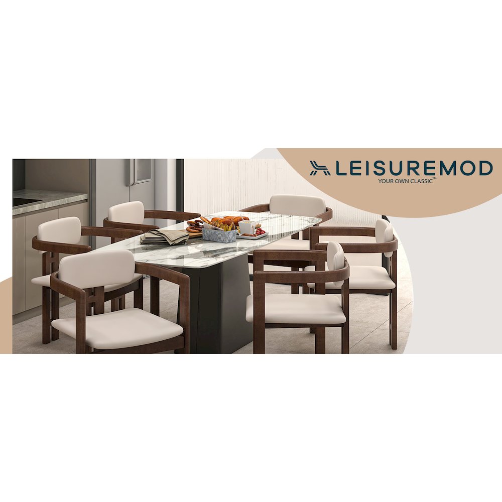 Velo Series Modern Dining Cha...lnut Color Wood with Toupe Seat Set of 4
