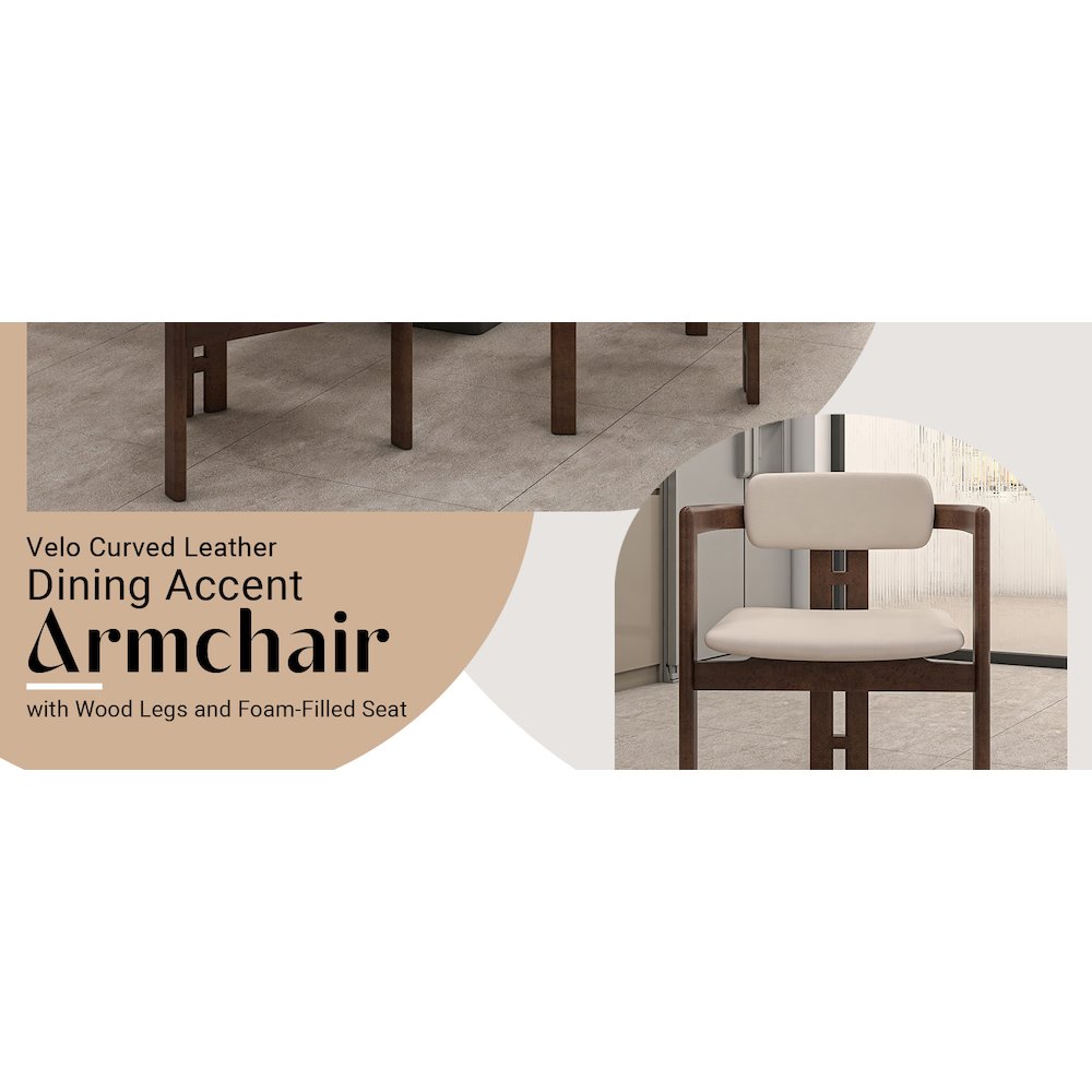 Velo Series Modern Dining Cha...lnut Color Wood with Toupe Seat Set of 4