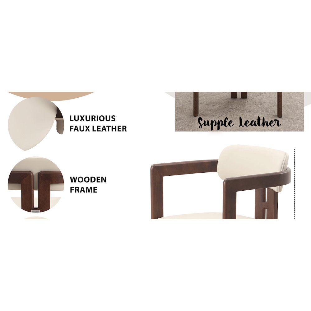 Velo Series Modern Dining Cha...lnut Color Wood with Toupe Seat Set of 4