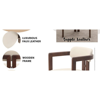 Velo Series Modern Dining Cha...lnut Color Wood with Toupe Seat Set of 4