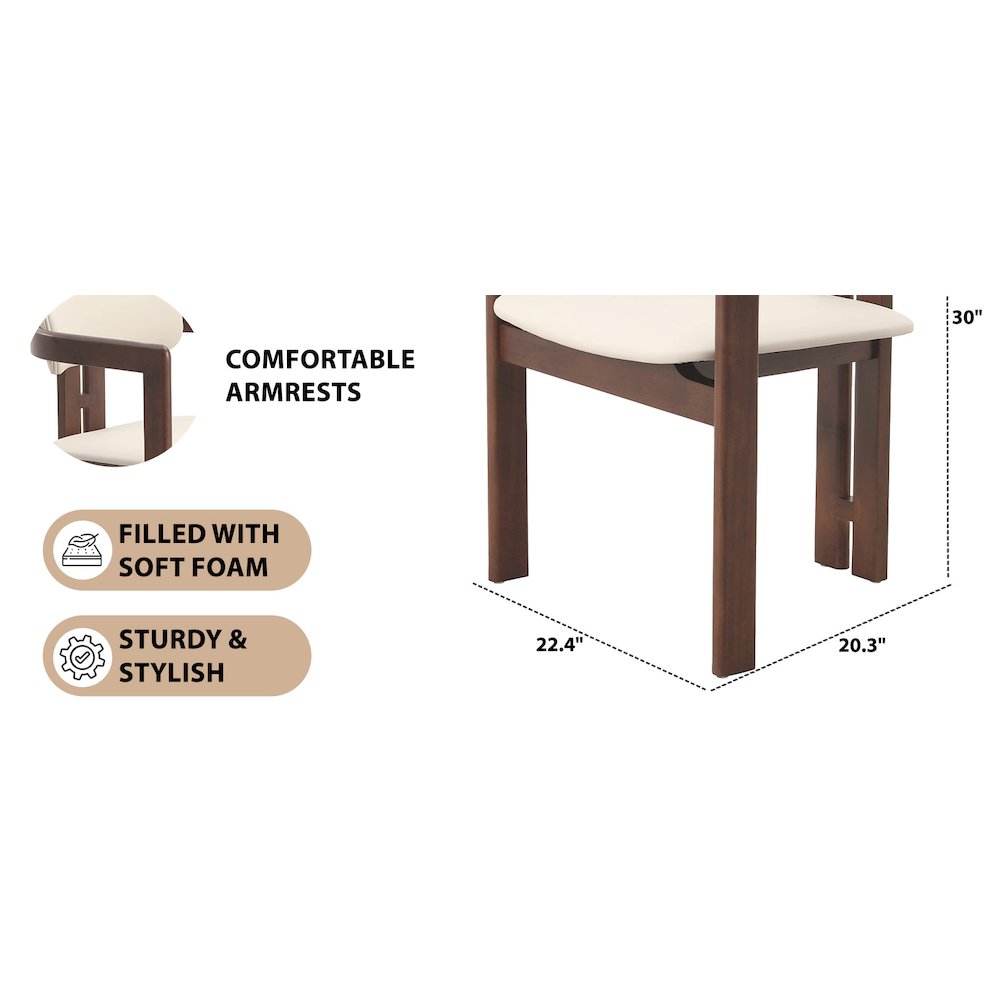 Velo Series Modern Dining Cha...lnut Color Wood with Toupe Seat Set of 4