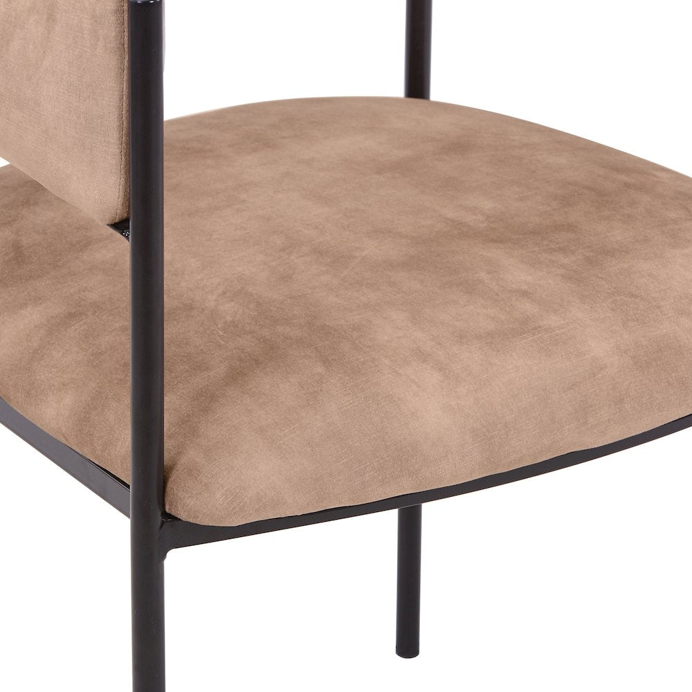 Cyril Collection Modern Chair in Light Brown Velvet