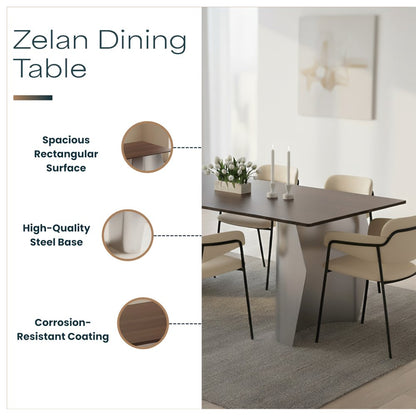 Zelan Series Modern Dining Table in Red Oak