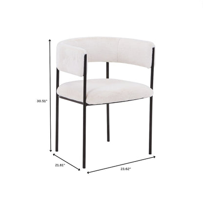 Cyril Collection Modern Chair in White Faux Fur