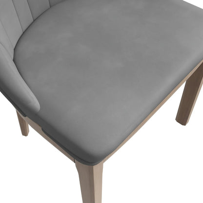 Verisma Collection Modern Wooden Dining Chair in Grey Set of 2