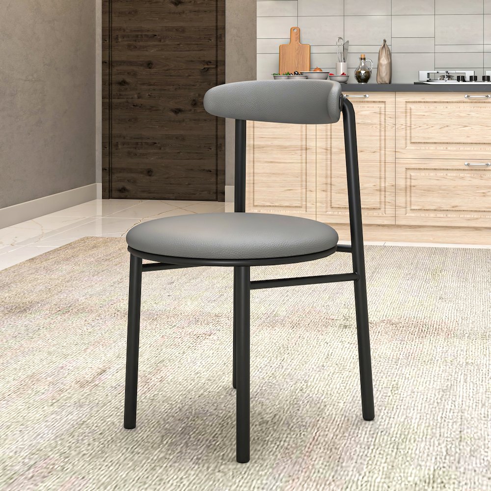 Lume Collection Modern Dining Chair in Charcoal Set of 4