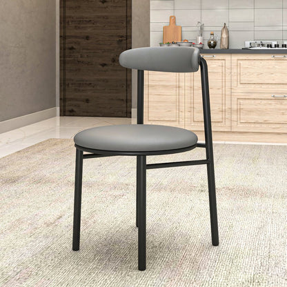 Lume Collection Modern Dining Chair in Charcoal Set of 4