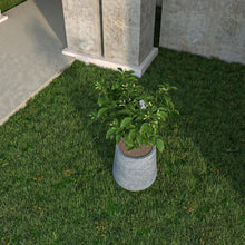 Orchid Seires Poly Stone Planter in Aged Concrete 11.8 Dia 12 High