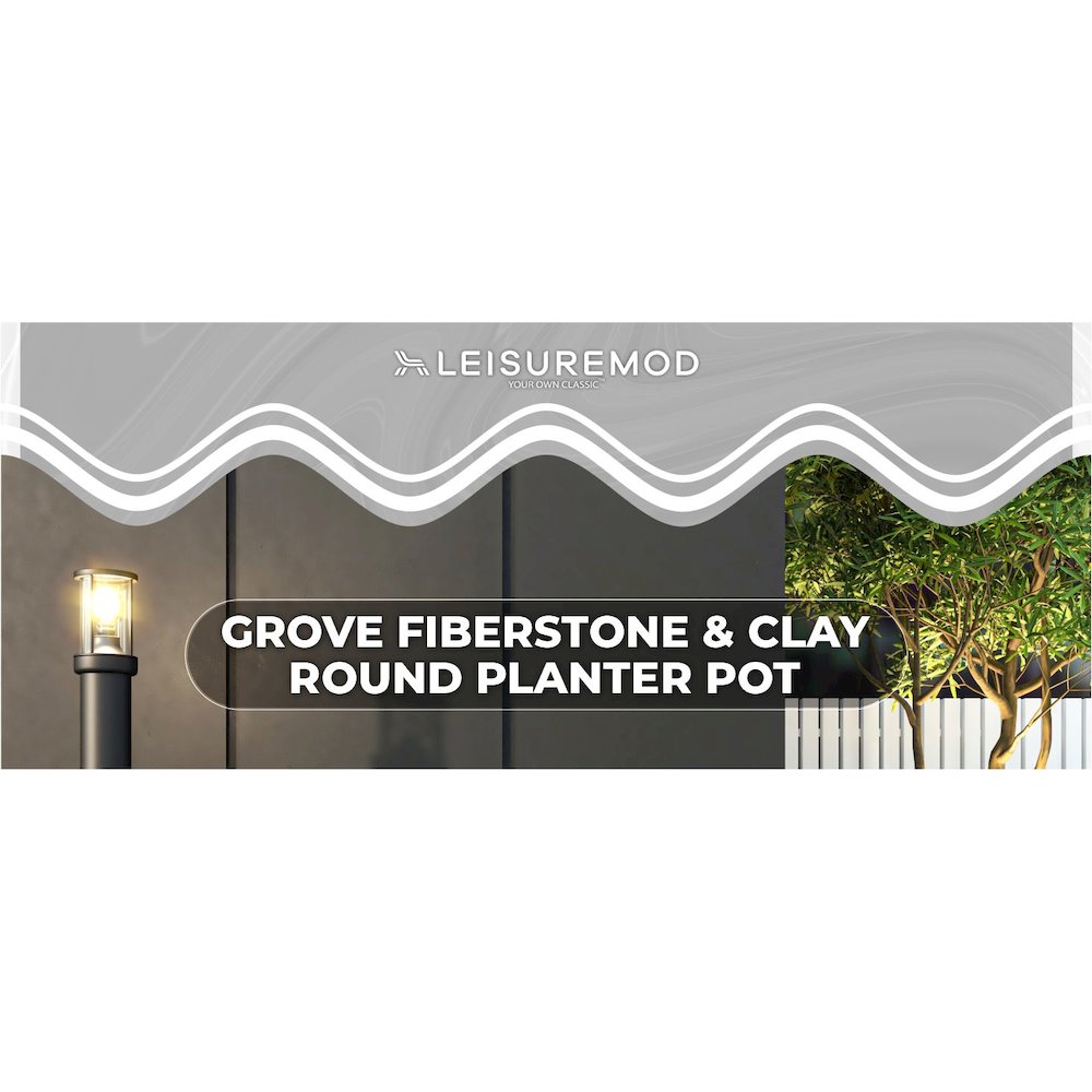 Grove Series Hemisphere Poly Clay Planter in Terra cotta Color 10.6 Dia, 5.9