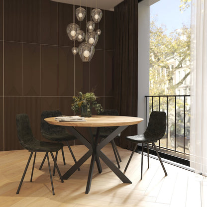 Markley Modern Leather Dining Chair With Metal Legs Set of 4
