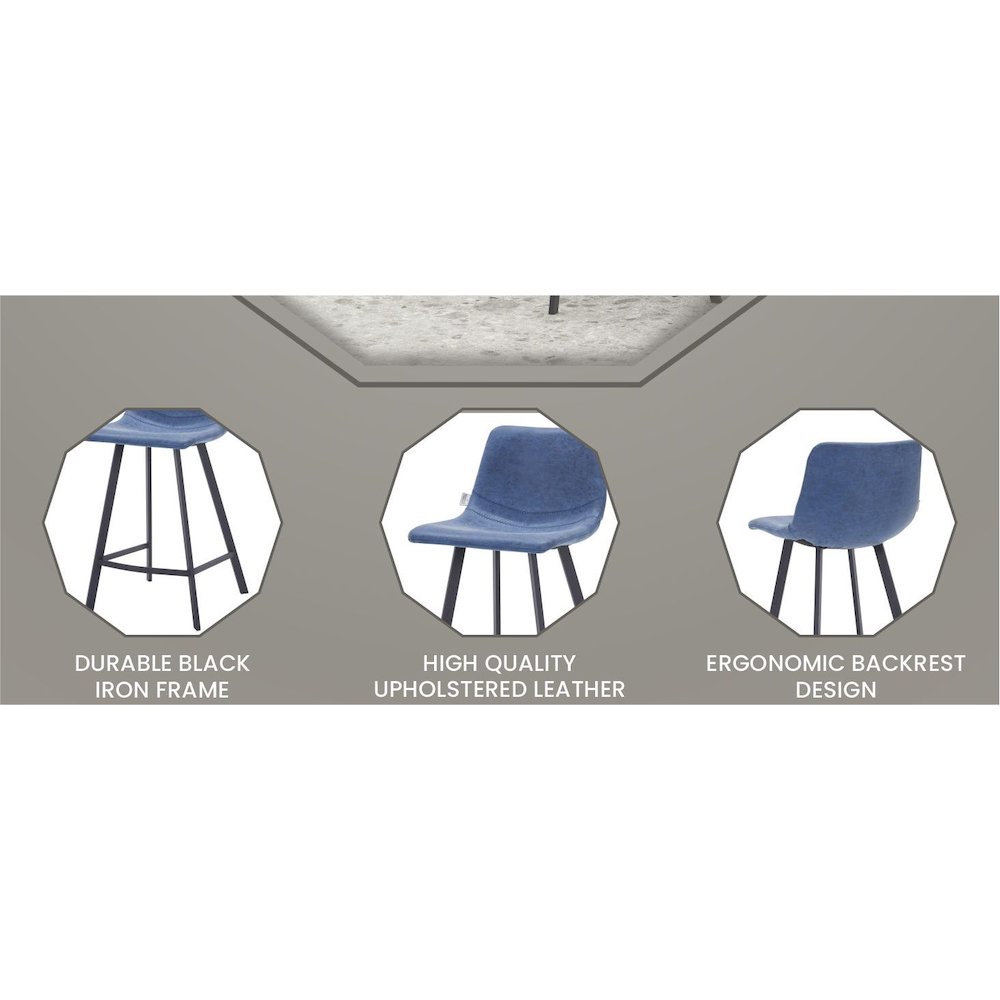 Elland - Counter stool - Peacock Blue