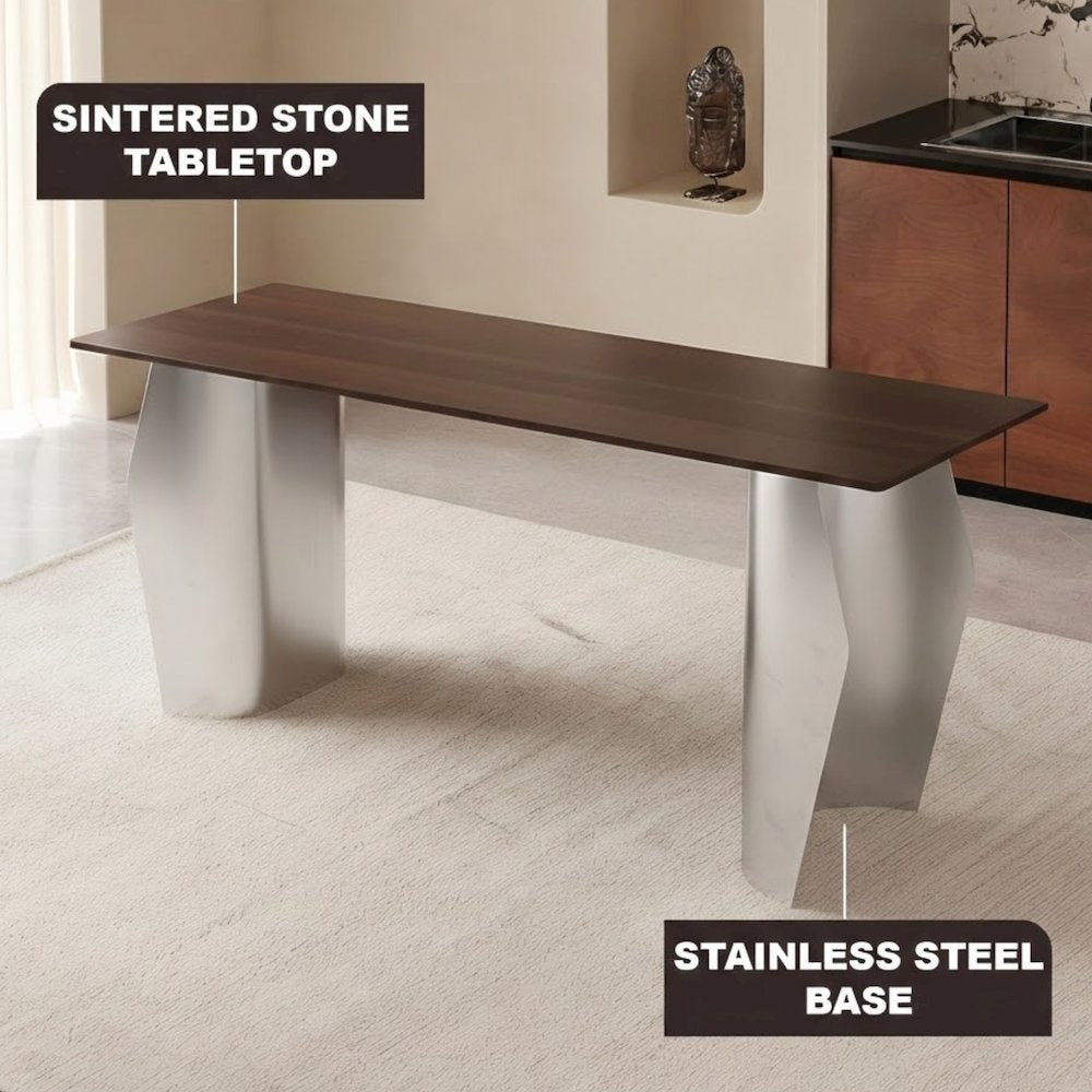 Zelan Series Modern Dining Table in Red Oak