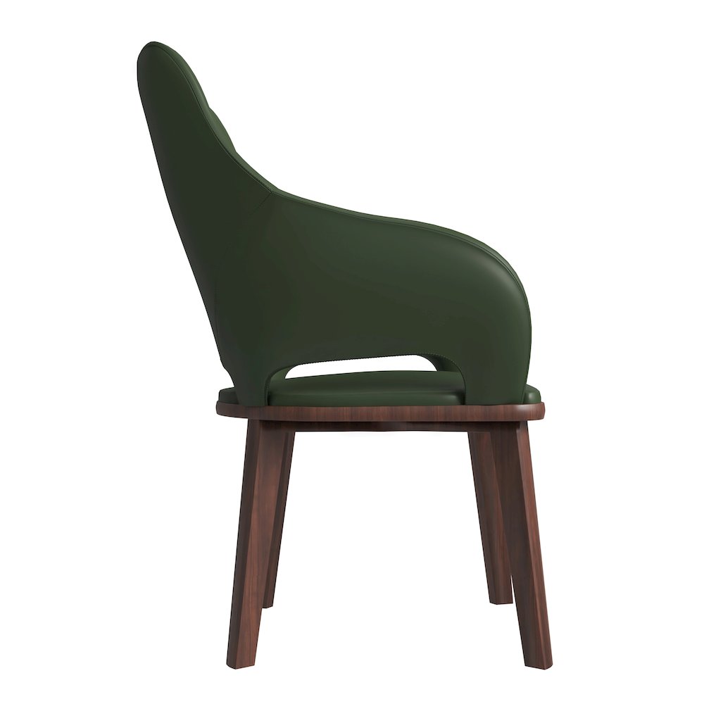 Vivara Collection Modern Dining Chair in Dark Green Set of 2