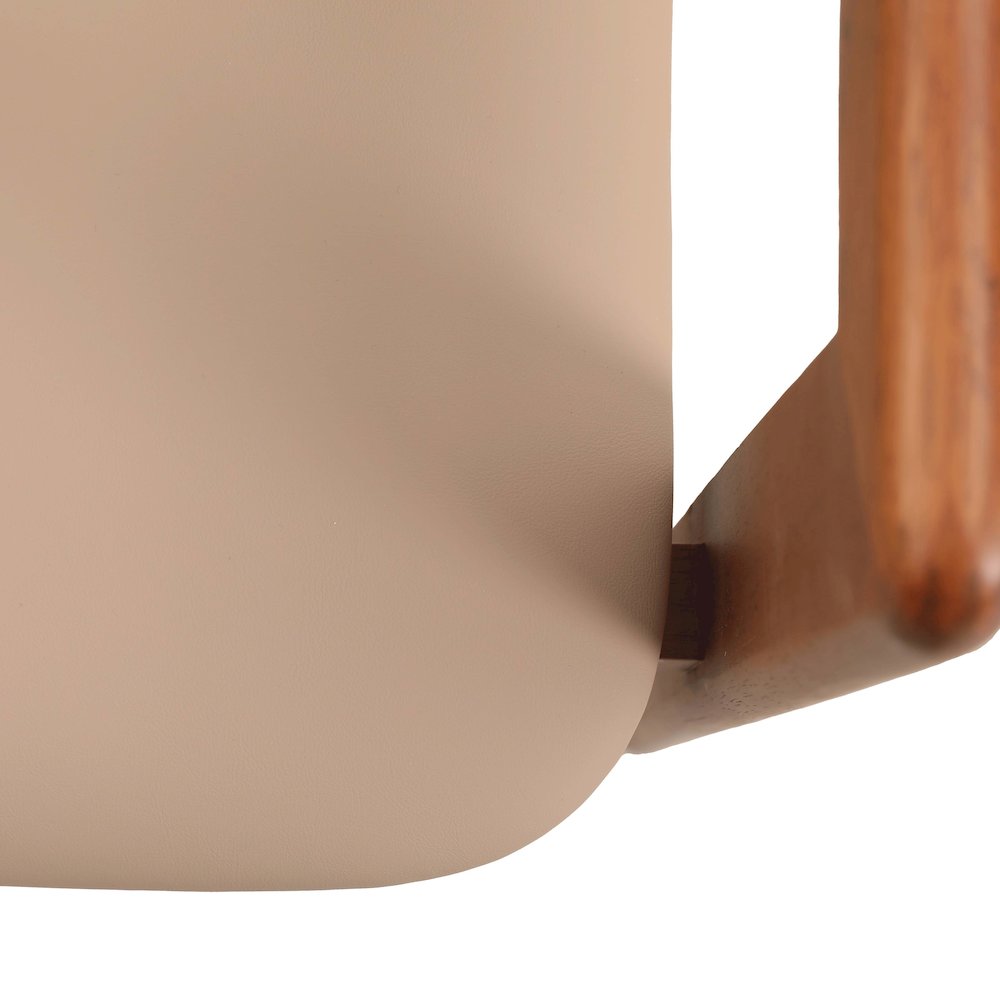 Velo Series Modern Dining Chair in Dark Natural Wood with Taupe Seat