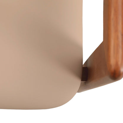 Velo Series Modern Dining Chair in Dark Natural Wood with Taupe Seat