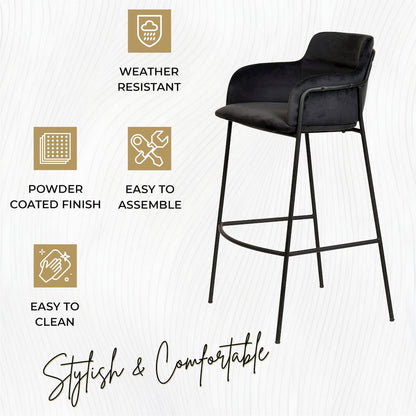 Axis Collection Modern Bar height Chair in Black
