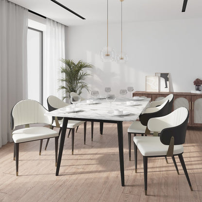 Zayle 7-Piece Dining Set with 55" Rectangular Dining Table in Black