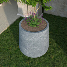 Orchid Seires Poly Stone Planter in Aged Concrete 27.6 Dia 27.6 High