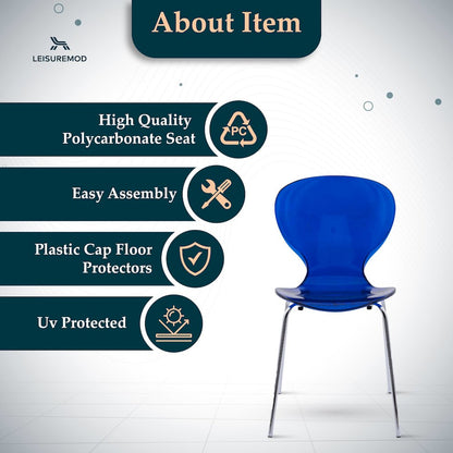 Modern Oyster Transparent Side Chair