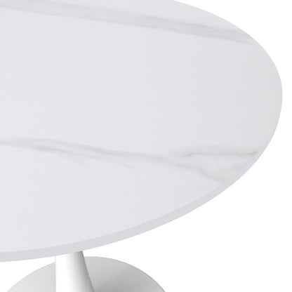 Bristol Series Dining Table White Base With White Stone 24" Round Top