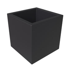 Fern Series Poly Stone Planter 19.7" Cube in Black