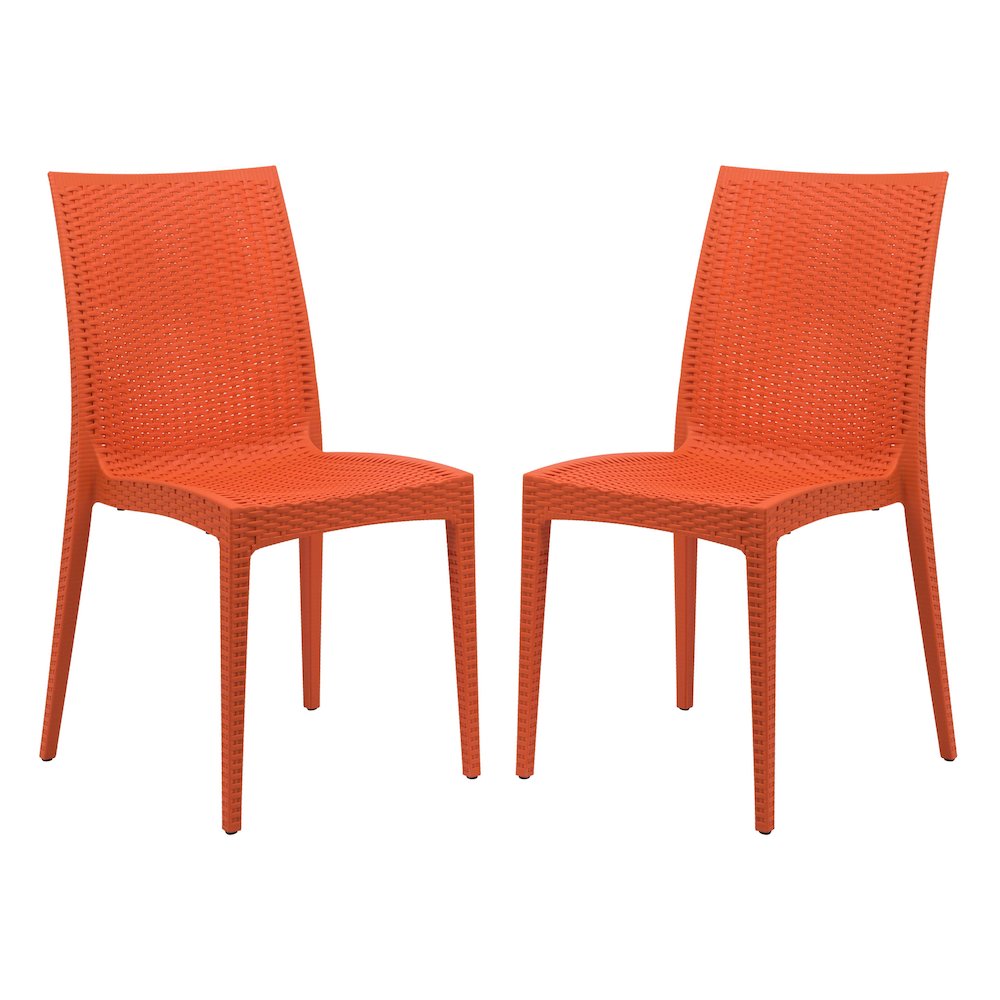 Weave Mace Indoor/Outdoor Dining Chair (Armless), Set of 2