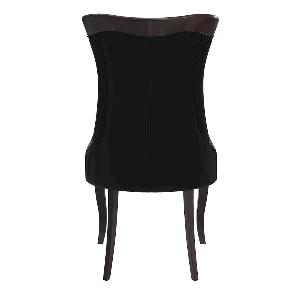 Novara Collection Modern Wooden Dining Chair in Black Set of 2