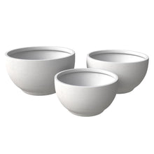 Grove Series Poly Stone Planter Set in White